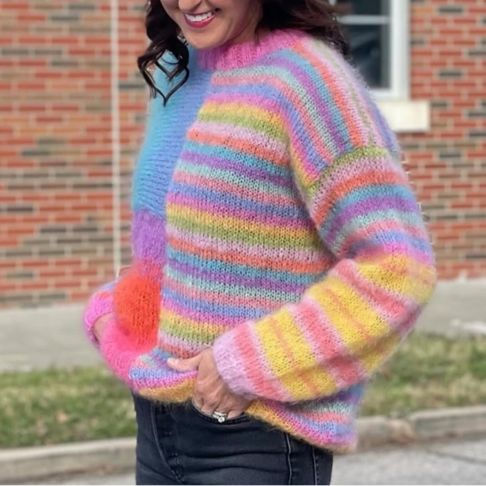 Rose Carmine rainbow sweater